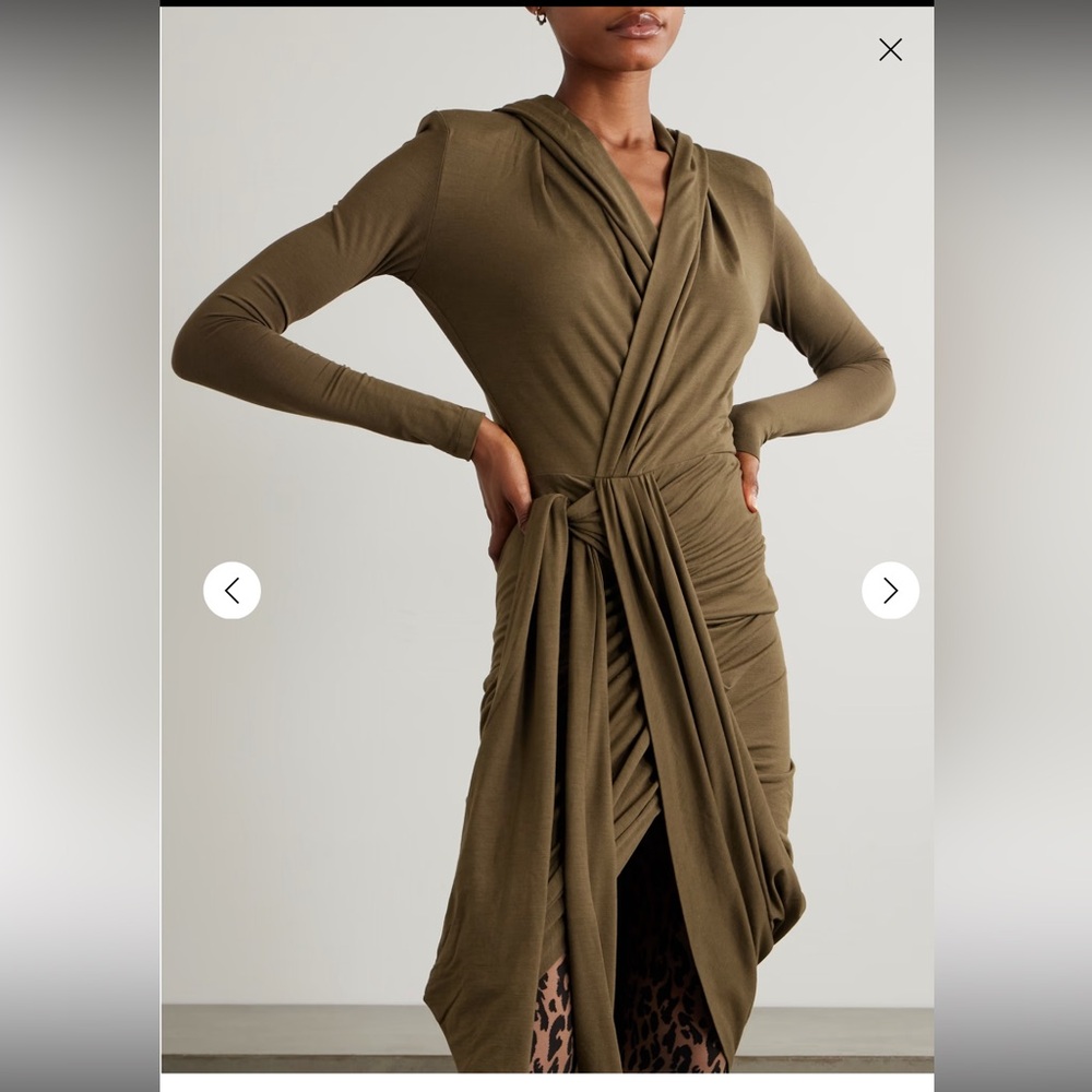 Isabel Marant Alixa jersey hooded midi wrap dress